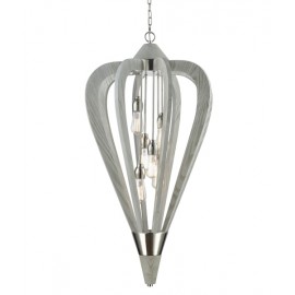 CLA-Senorita: Winter Moss Wood Pendant Lights - Polish Nickel